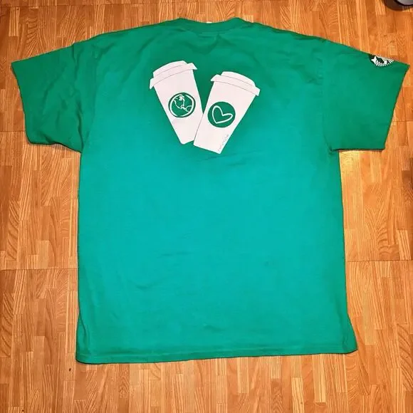 Starbucks Good Things Are Happening Green Graphic T Shirt Mens XL Short Sleeve - Picture 4 of 4